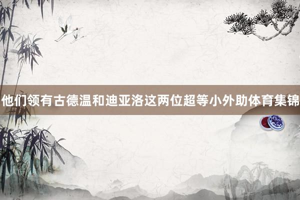 他们领有古德温和迪亚洛这两位超等小外助体育集锦