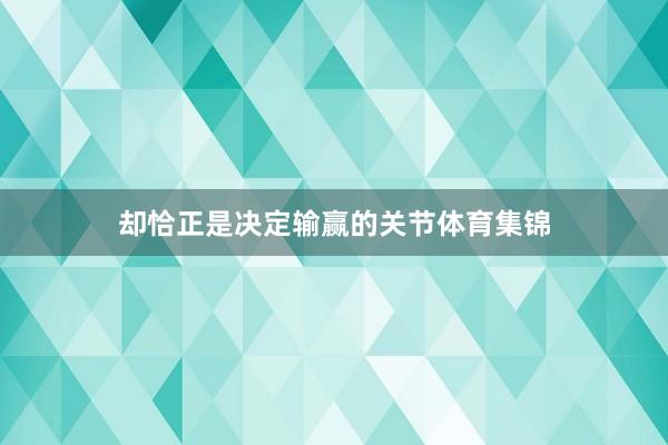 却恰正是决定输赢的关节体育集锦