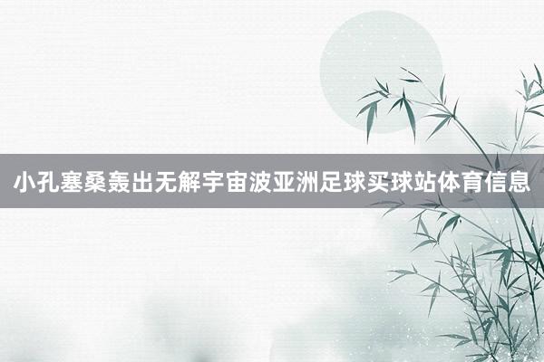 小孔塞桑轰出无解宇宙波亚洲足球买球站体育信息