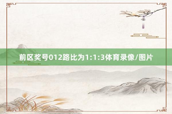前区奖号012路比为1:1:3体育录像/图片
