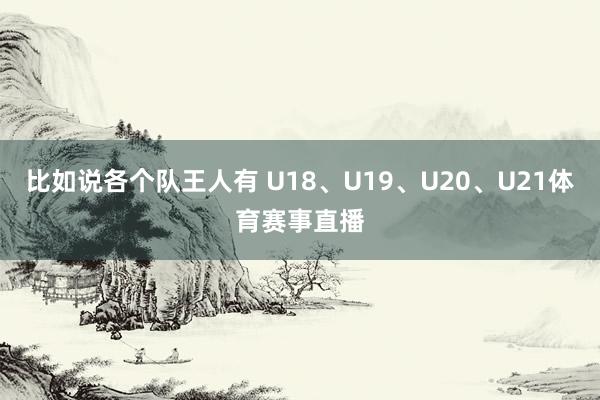 比如说各个队王人有 U18、U19、U20、U21体育赛事直