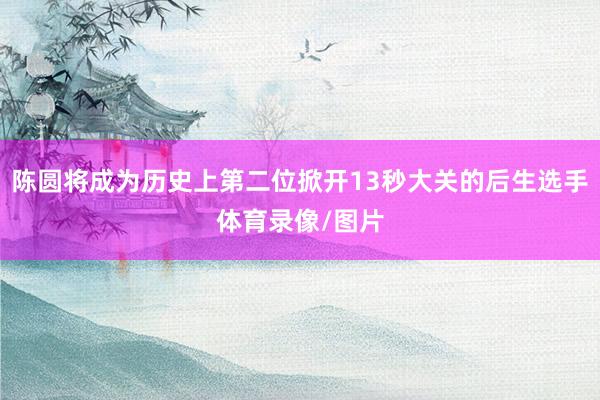 陈圆将成为历史上第二位掀开13秒大关的后生选手体育录像/图片