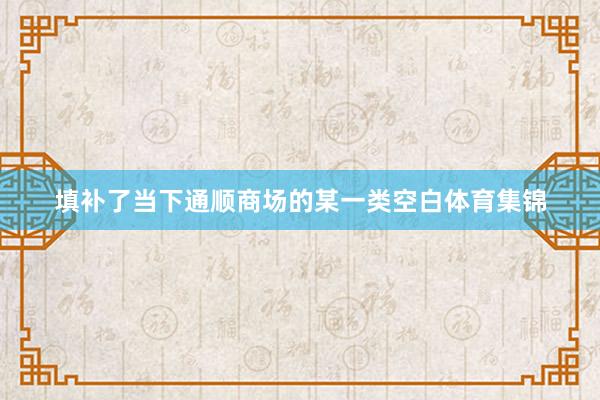 填补了当下通顺商场的某一类空白体育集锦