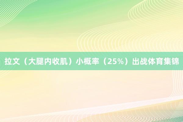 拉文（大腿内收肌）小概率（25%）出战体育集锦