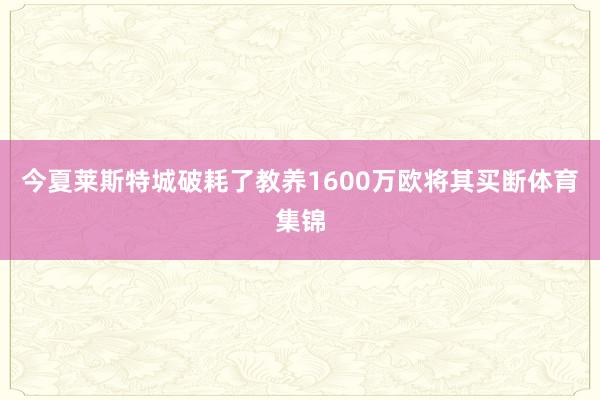 今夏莱斯特城破耗了教养1600万欧将其买断体育集锦