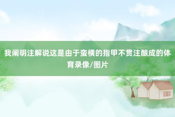 我阐明注解说这是由于蛮横的指甲不贯注酿成的体育录像/图片