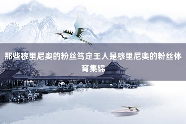 那些穆里尼奥的粉丝笃定王人是穆里尼奥的粉丝体育集锦