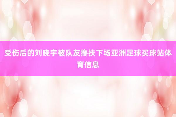 受伤后的刘晓宇被队友搀扶下场亚洲足球买球站体育信息