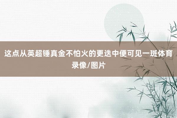 这点从英超锤真金不怕火的更迭中便可见一斑体育录像/图片