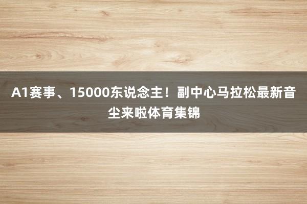 A1赛事、15000东说念主！副中心马拉松最新音尘来啦体育集锦