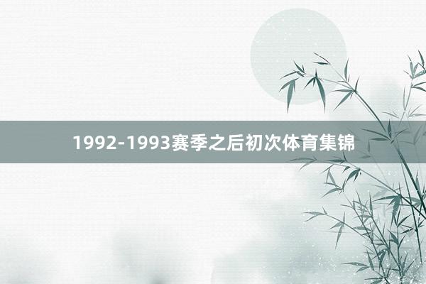 1992-1993赛季之后初次体育集锦