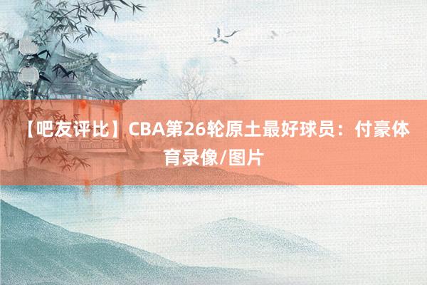 【吧友评比】CBA第26轮原土最好球员：付豪体育录像/图片