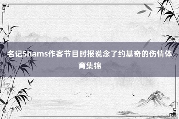 名记Shams作客节目时报说念了约基奇的伤情体育集锦