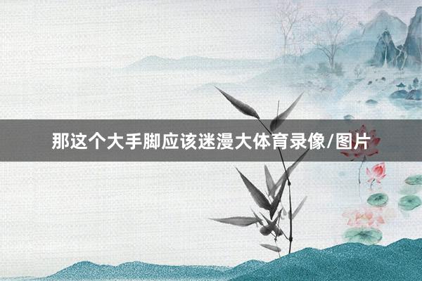 那这个大手脚应该迷漫大体育录像/图片