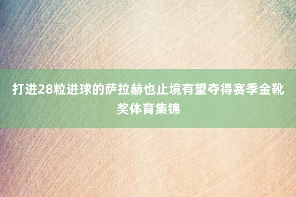 打进28粒进球的萨拉赫也止境有望夺得赛季金靴奖体育集锦
