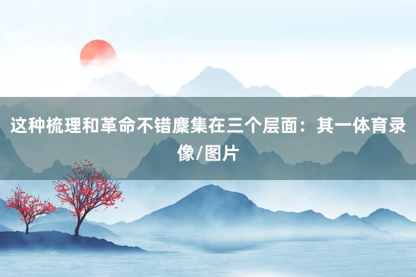 这种梳理和革命不错麇集在三个层面：其一体育录像/图片