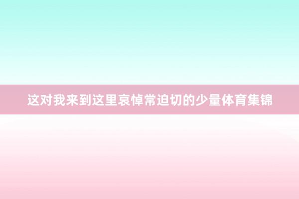 这对我来到这里哀悼常迫切的少量体育集锦