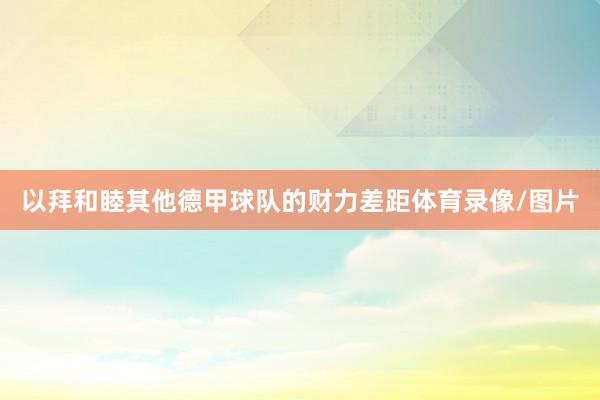 以拜和睦其他德甲球队的财力差距体育录像/图片