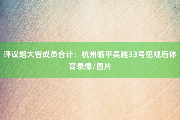 评议组大皆成员合计：杭州临平吴越33号犯规后体育录像/图片